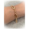 Bracelet 21CM Maillons Motifs Ciselés En Plaqué or 18 CARATS 750/1000 Bijoux