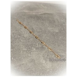 Bracelet 21CM Maillons Motifs Ciselés En Plaqué or 18 CARATS 750/1000 Bijoux