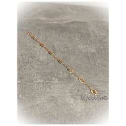 Bracelet Maillons Motifs Ciselés Plaqué or 18 CARATS 750/1000