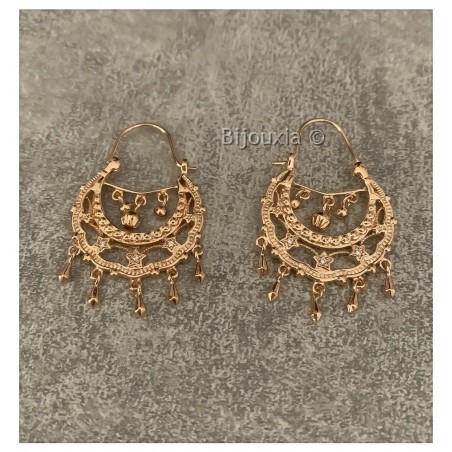 BOUCLE D’OREILLE CRÉOLES STYLE SAVOYARDE PLAQUÉ DORÉE n.. 321