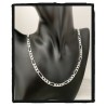 Chaîne 60cm x 4MM Figaro Diamantée Argent Massif 925/1000 Bijoux