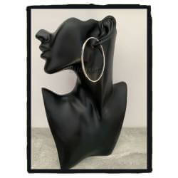 Boucles D'oreilles Créoles 7 cm Fil carré Argent Massif 925/1000