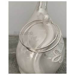 Boucles D'oreilles Créoles 7 cm Fil carré Argent Massif 925/1000