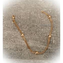 Bracelet maille Serpent et fines boules En Plaqué or 18 Carats 750/1000