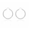 Boucles D'oreilles Créoles Tube 3,5 CM Argent Massif 925 Rhodié