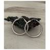 Boucles D'oreilles Créoles Tube 3,5 CM Argent Massif 925 Rhodié