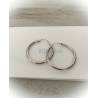 Boucles D'oreilles Créoles Tube 3,5 CM Argent Massif 925 Rhodié