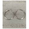 Boucles D'oreilles Créoles Tube 3,5 CM Argent Massif 925 Rhodié