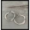 Boucles D'oreilles Créoles Ondulées 3,5 CM Argent Massif 925/1000