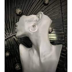 Boucles D'oreilles Créoles Ondulées 3,5 CM Argent Massif 925/1000