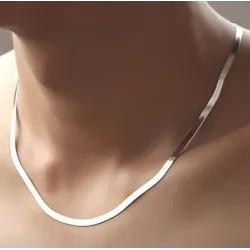 Collier Maille Miroir 42CM X 3MM En Argent Massif 925/000