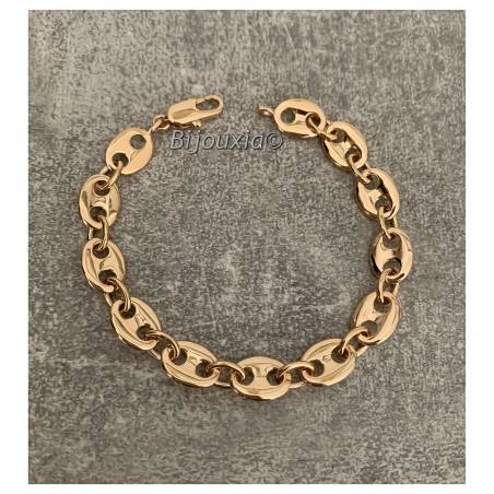 Bracelet Maille Grain De Café 8MM X 21 CM Plaqué or 18 Carats