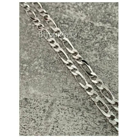 Chaîne Maille Figaro 50 Cm Argent Massif 925/1000 - Bijouxia - Neuf Avec étiquettes