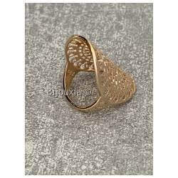Bague Large Ajourée Arabesques En Plaqué or 18 Carats 750/1000 Bijoux