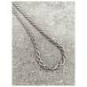 Collier Maille Corde Robuste Argent Massif 925/1000 Rhodié