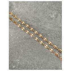 Chaîne Grain De Café 5MM X 45 CM Plaqué or 18 CARATS 750/1000 Bijoux NEUF