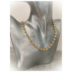 Chaîne Grain de Café Bombés 50 cm x 6 mm En Plaqué Or 18 carats MIXTE