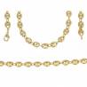 Chaîne Grain de Café Bombés 50 cm x 6 mm En Plaqué Or 18 carats MIXTE