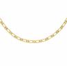Chaîne 55 CM Maille Figaro Diamantée 1-1 Plaqué Or 18 carats