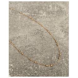 Chaîne Fines Boules 42 CM En Plaqué or 18 CARATS 750/1000