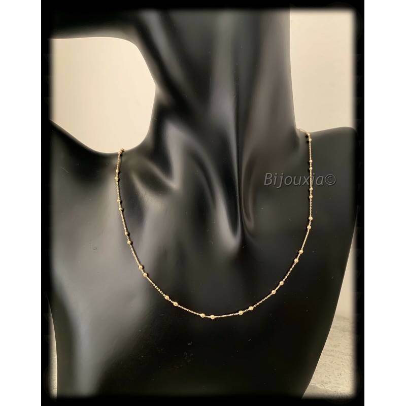 Chaîne Fines Boules 42 CM En Plaqué or 18 CARATS 750/1000