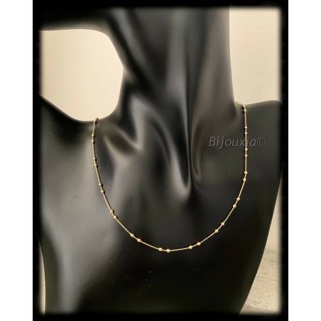 Chaîne Fines Boules 42 CM En Plaqué or 18 CARATS 750/1000