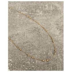 Chaîne Fines Boules 45CM En Plaqué or 18 CARATS 750/1000