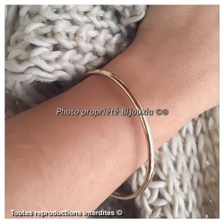 Bracelet  Demi Jonc Rigide  Plaqué Or 18 CARATS  3 Microns  6,2cm Bijoux Femme