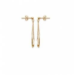 Boucles d'oreilles Pendantes avec Cristal Oxyde de Zirconium Plaqué or 18 Carats