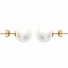 Boucles D'oreilles Grosses Perles 12MM Plaqué Or 18 Carats 750/000