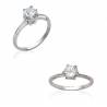 Bague Solitaire Cristal ZIRCONIUM Sertie Argent Massif 925 Millièmes