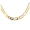 Chaîne 8MM x 55CM Maille Figaro Diamantée 1-3 Plaqué Or 18 Carats Homme