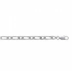 Bracelet Bracelet Maille Figaro 1-1 - 21cm x 4mm Argent Massif 925/1000 RHODIUM