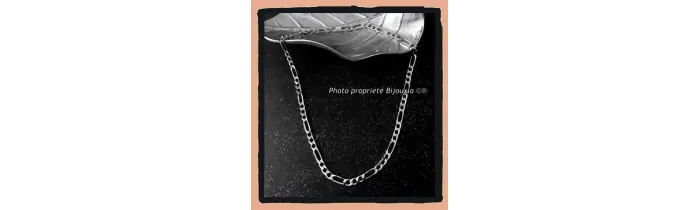 Chaîne 55CM X 5mm Maille Diamantée En Argent Massif RHODIUM