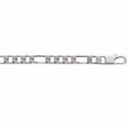 Chaîne 55CM X 5mm Maille Diamantée En Argent Massif RHODIUM