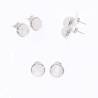 Boucles d'oreilles Puces Pierre de Lune 10MM & Argent Massif Rhodié 925/1000