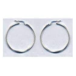 Créoles Torsadées Ciselées 6CM En Argent Massif 925/000