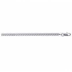 Chaîne Maille Gourmette 60CM x 3MM Argent Massif 925/1000 RHODIUM