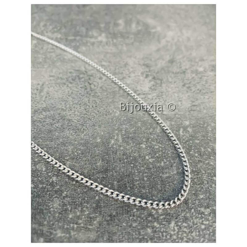 Chaîne 60CM Maille Gourmette Serrée Argent Massif 925/000