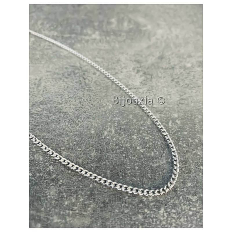 Chaîne 45CM Maille Gourmette Serrée Argent Massif 925/000