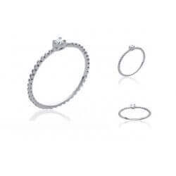 Bague alliance petites billes T52 Argent Massif 925/1000 Rhodié Bijoux femme