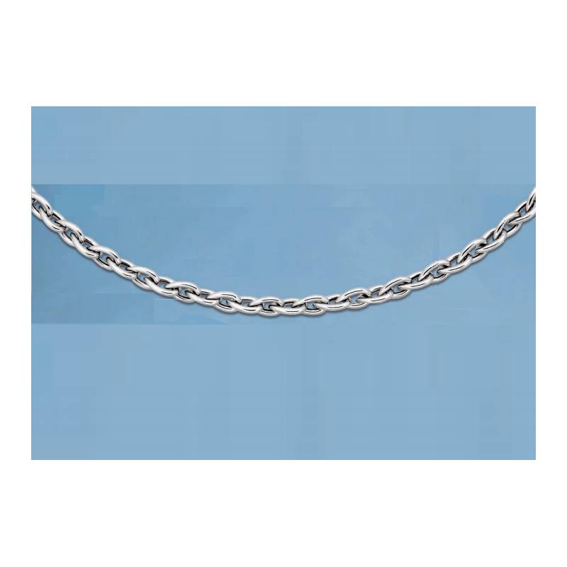 Collier maille Poire 9 mm X 45 cm Argent 925 Rhodié - Haute Qualité - CPL