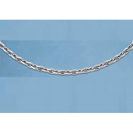Collier maille Poire 9 mm X 45 cm Argent 925 Rhodié - Haute Qualité - CPL