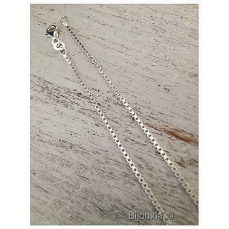 Chaîne Fine 45cm X 1mm Maille Vénitienne Argent Massif 925