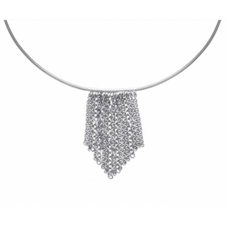 Collier tour de cou Rigide Chaînettes pendantes 42CM En Acier Inoxydable