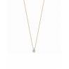 Collier Cristal Solitaire Zirconium Goutte D'eau Plaqué Or 18 carats 750/1000