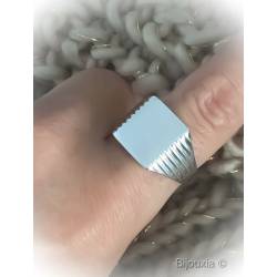 Bague Chevalière En Argent Massif 925/1000 Rhodié T50 à 68