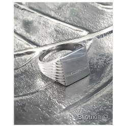 Bague Chevalière En Argent Massif 925/1000 Rhodié T50 à 68