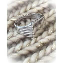 Bague Chevalière En Argent Massif 925/1000 Rhodié T50 à 68