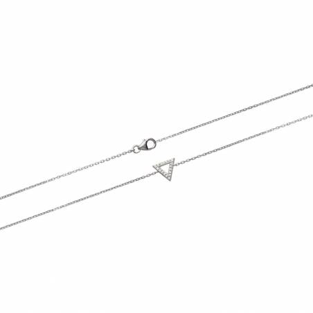 Bracelet Triangle Microserti Zirconium en Argent Massif 925/1000 Rhodié
